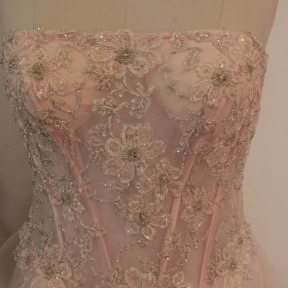 2000's Y2K Le Gala Tony Bowls Plus Size Pink Corset Top Ballgown Prom Dress Even - Picture 2 of 6